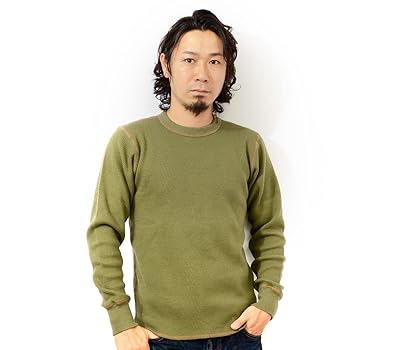 【定番人気】バズリクソンズ　日本製　サーマル　人気色　ワッフル長袖シャツ ロンT BUZZ RICKSON'S バズリクソンズ サーマル クルーネック 長袖T